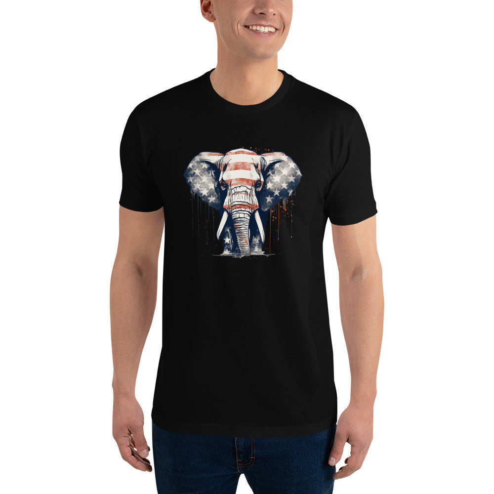 Republican Elephant Fitted Men's T-shirt