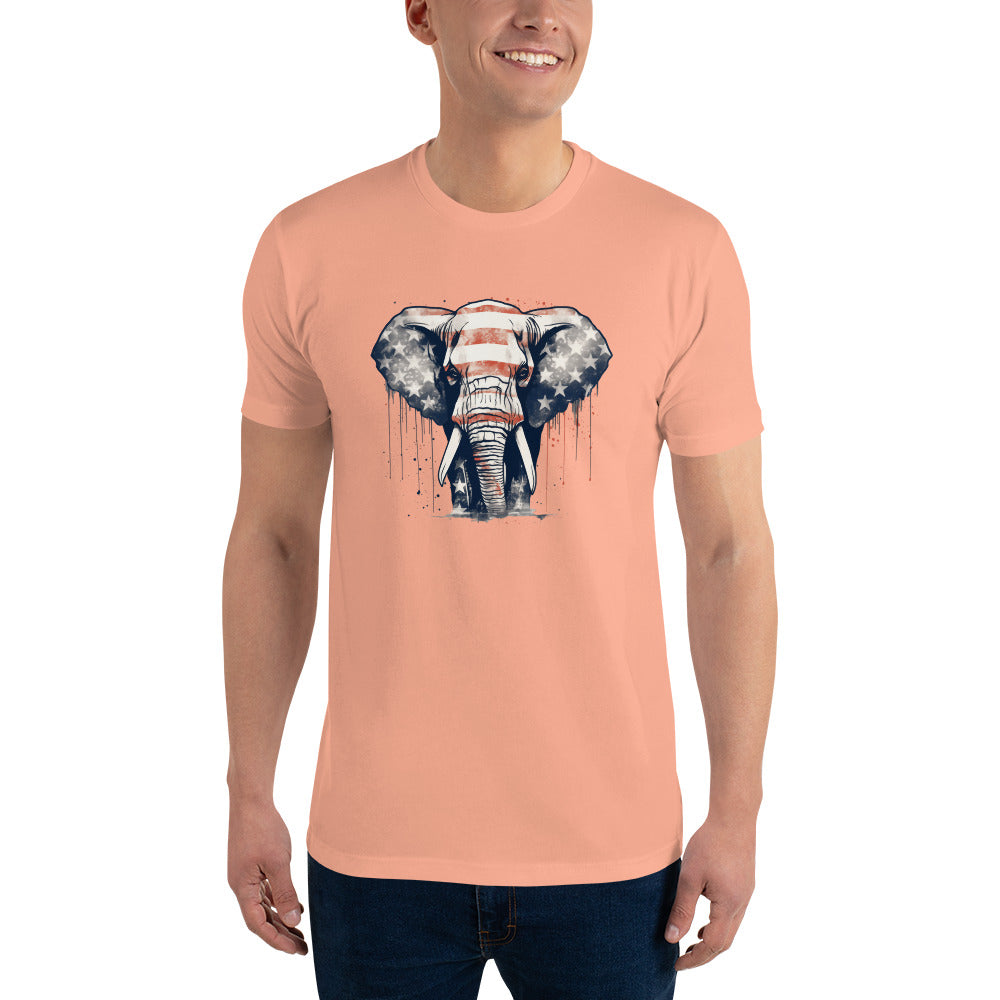 Republican Elephant Fitted Men's T-shirt