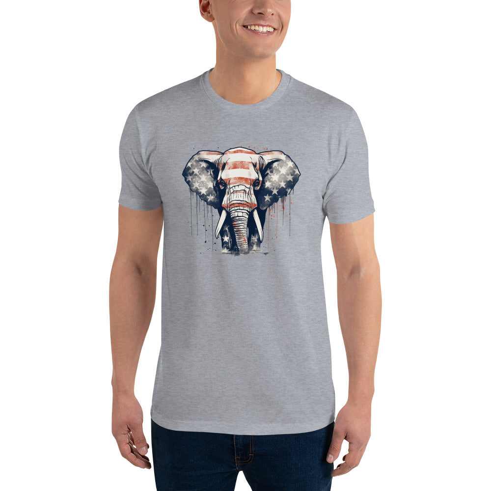 Republican Elephant Fitted Men's T-shirt