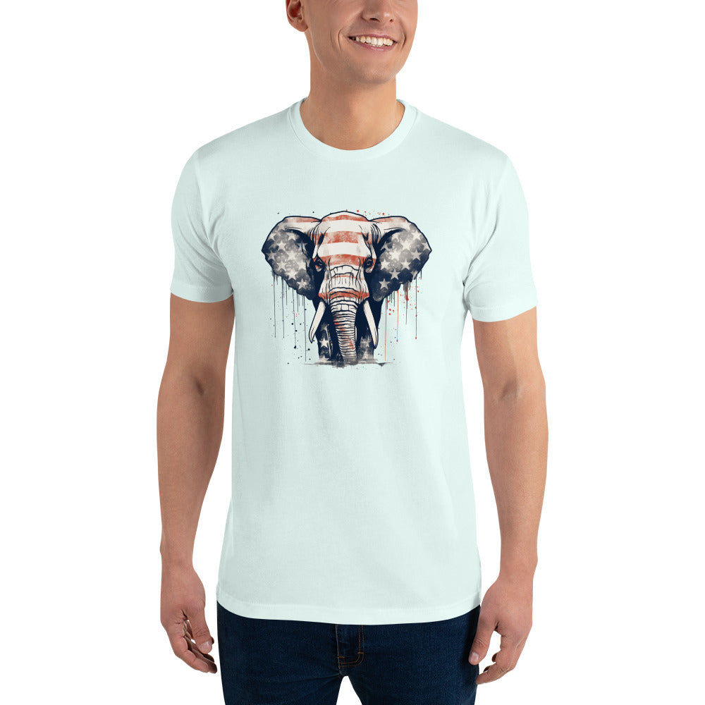 Republican Elephant Fitted Men's T-shirt