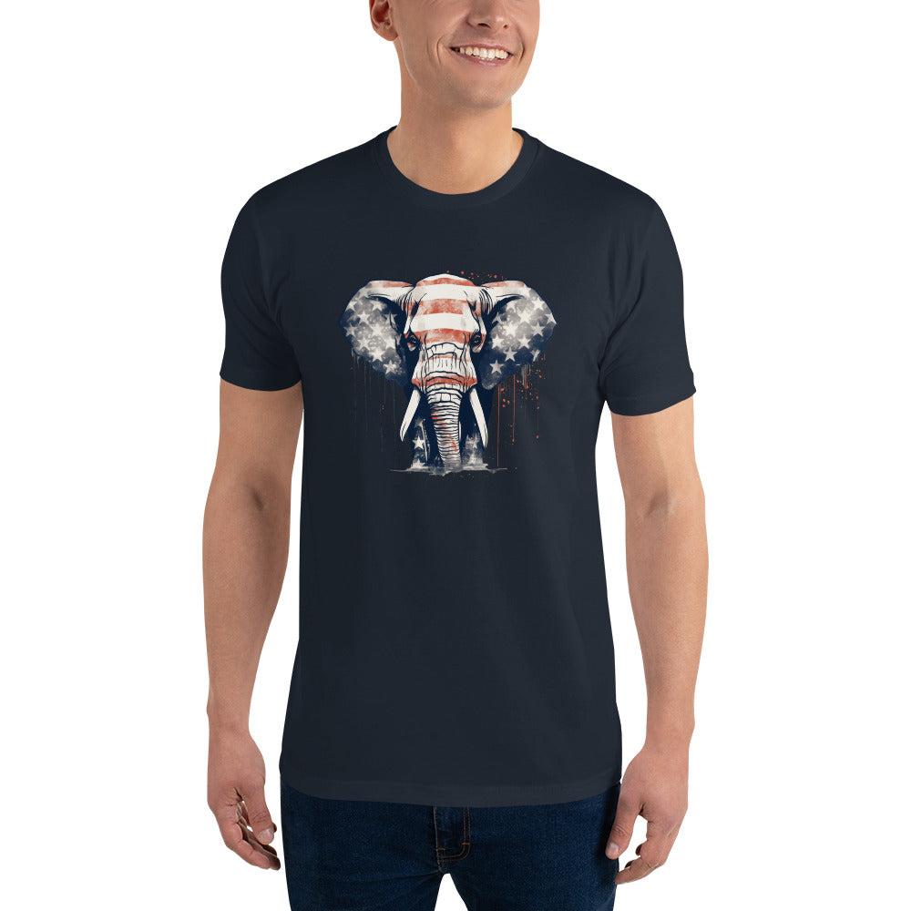 Republican Elephant Fitted Men's T-shirt