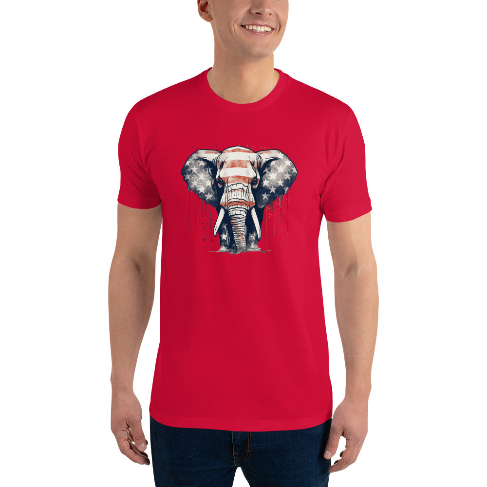 Republican Elephant Fitted Men's T-shirt